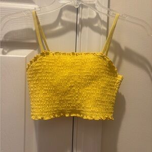 Yellow Smocked Kid’s Bathing Suit Top